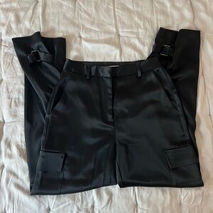 Aritzia Babaton Refined Satin Cargo Pant - Black, Size 0